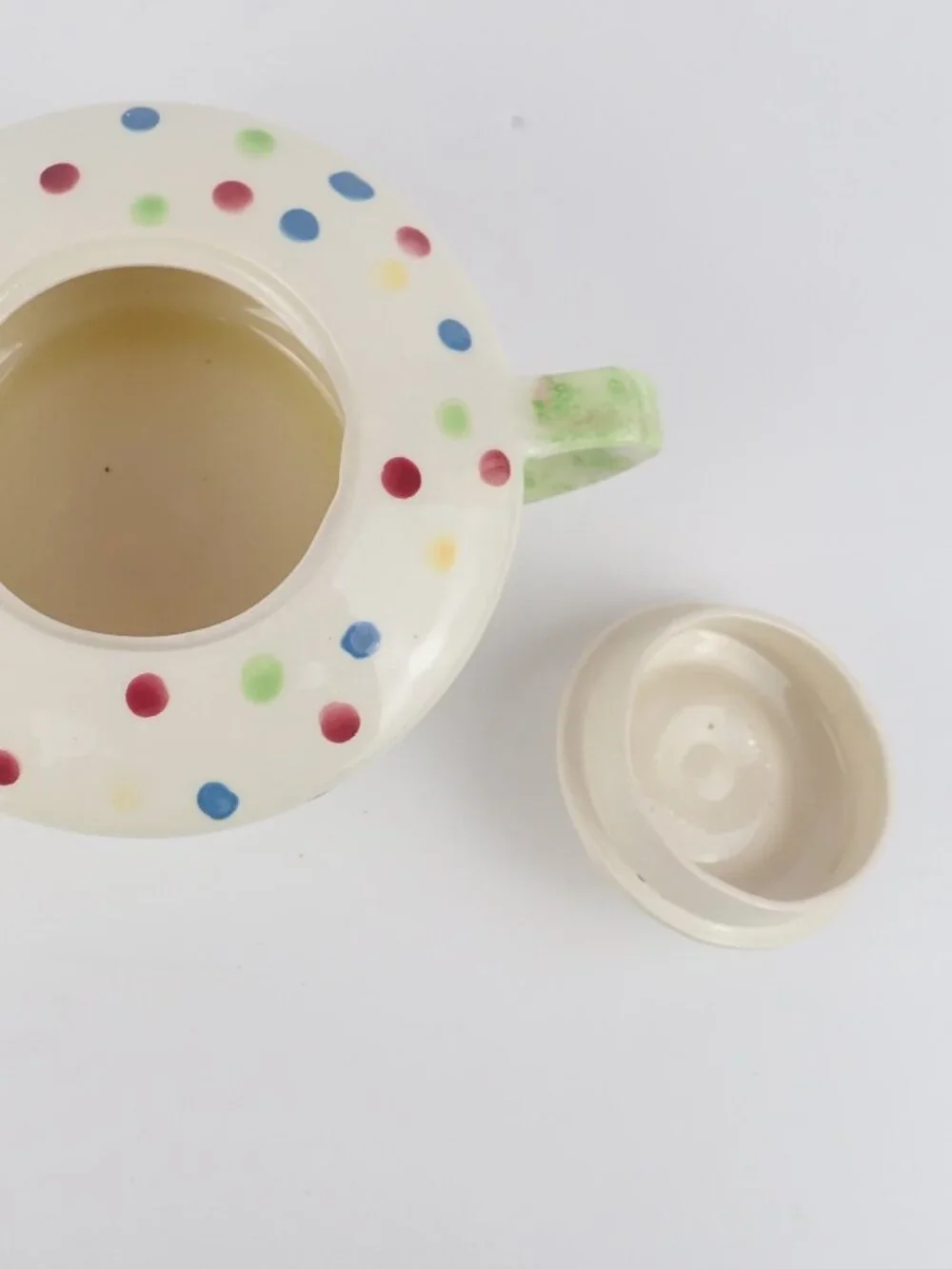 Ceramic Polka Dot Spotted Small Teapot W/Lid